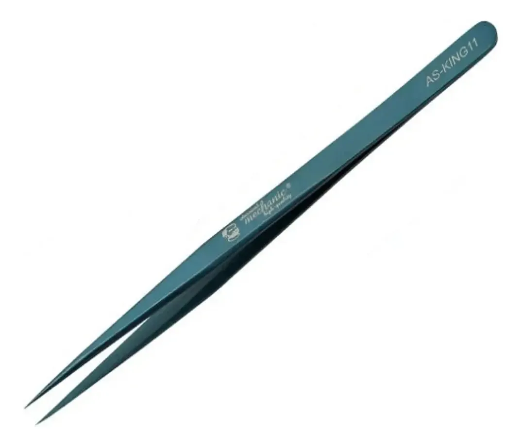 Pinça antiestática mecânica reta azul ultrafina