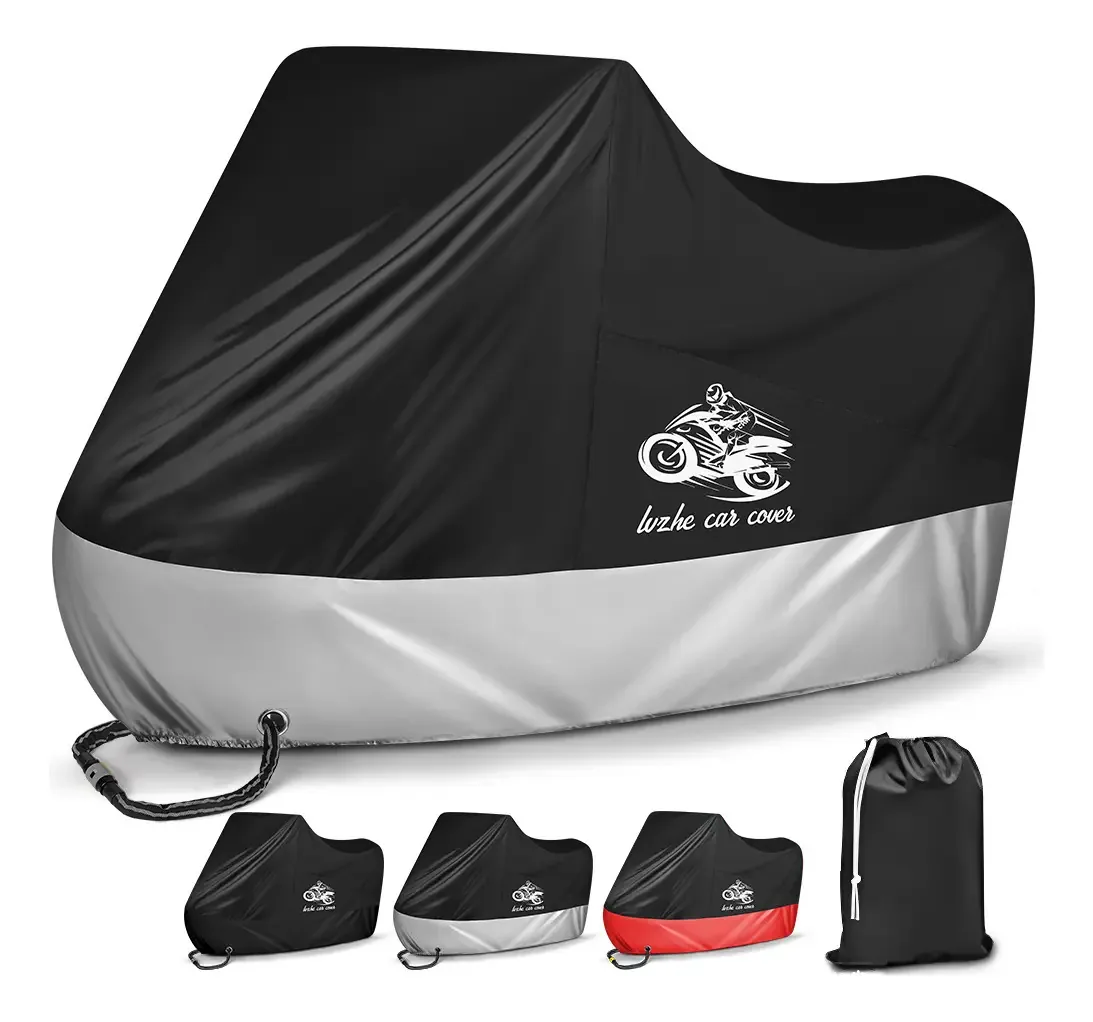 Capa Para Moto Forrada Lmpermeável Térmicasol Chuva Cor Preto Com Prata-m