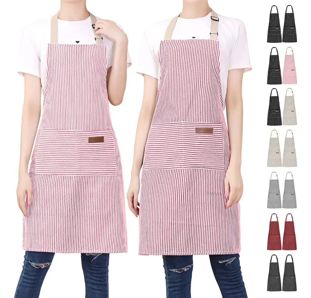 2 aventais de cozinha multiuso ajustáveis para chefs, rosa/rosa