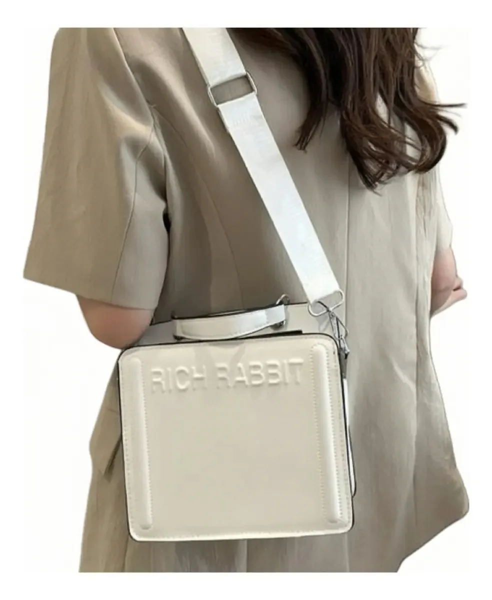 Bolsas de ombro PU, bolsa de ombro conversível feminina, acabamento em hardware de trabalho, cor de níquel, alça de ombro branca, branca