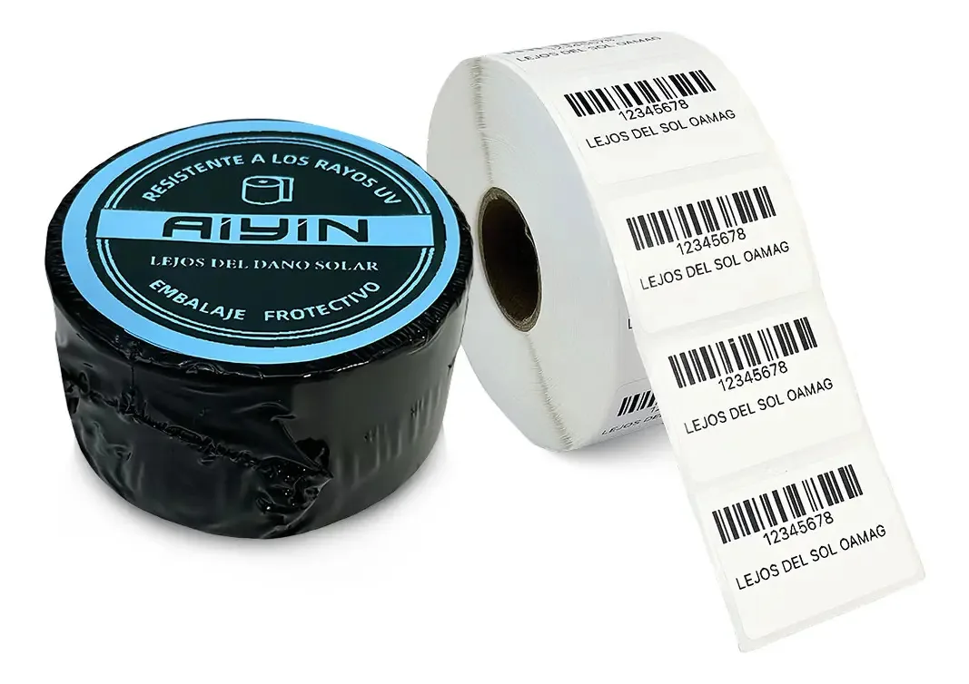 Aiyin - 2000 Etiquetas térmicas diretas 58* 40 mm | 1000 etiquetas por rolo | 2 rolos | Etiquetas de endereço de código de barras perfuradas | Etiquetas de produtos, etiquetas de identificação