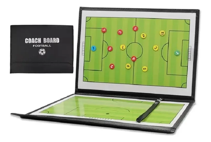 Placa tática dobrável para treinadores magnéticos de futebol