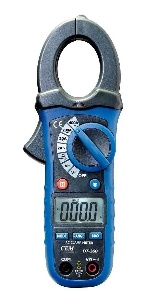 Alicate Amperímetro Corrente Ac 400a Dt 360 CEM