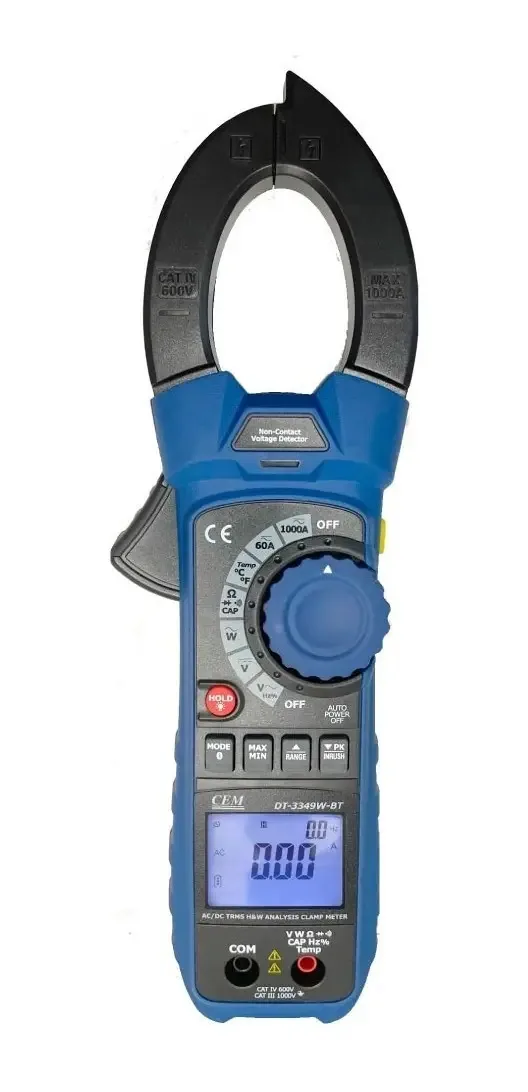 Alicate Amperímetro True RMS CEM DT-3349W-BT Bluetooth 1000A AC/DC