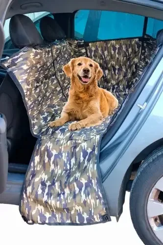 Capa para animais de estimação, camuflagem, capa de assento de carro para animais de estimação