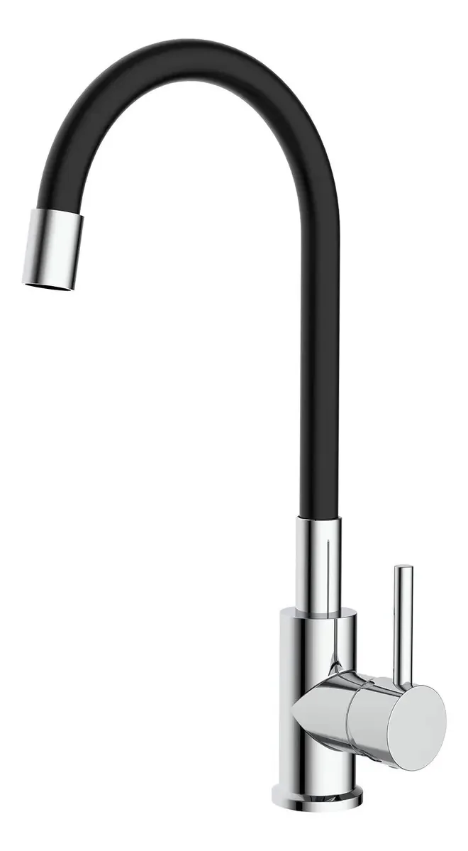 Torneiras de cozinha Amsterdam C10 Kanji Black com acabamento cromado preto