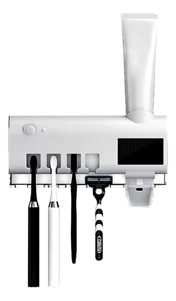 Porta-escovas e dispensador de pasta Esterilizador Uv White