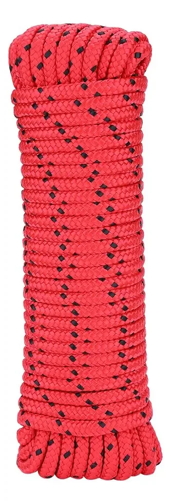 Corda de Escalada, Corda de Resgate de Emergência para Montanhismo ao Ar Livre de 8 mm, Corda de Fuga Antissegura de Polipropileno Trançado de Alta Resistência (vermelho)