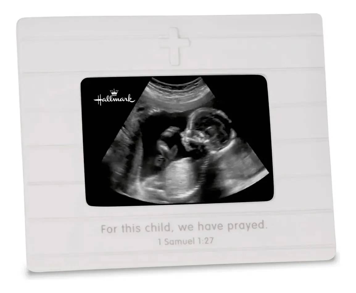 Porta-retratos de ultrassonografia de porcelana para bebês Hallmark White Color Sonogram