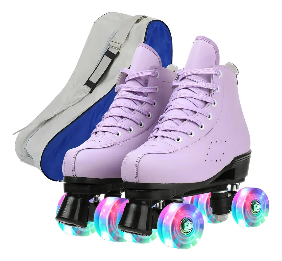 Patins clássicos Patins internos externos de duas filas, cor violeta, tamanho 26, tamanho da roda: 5,8 cm