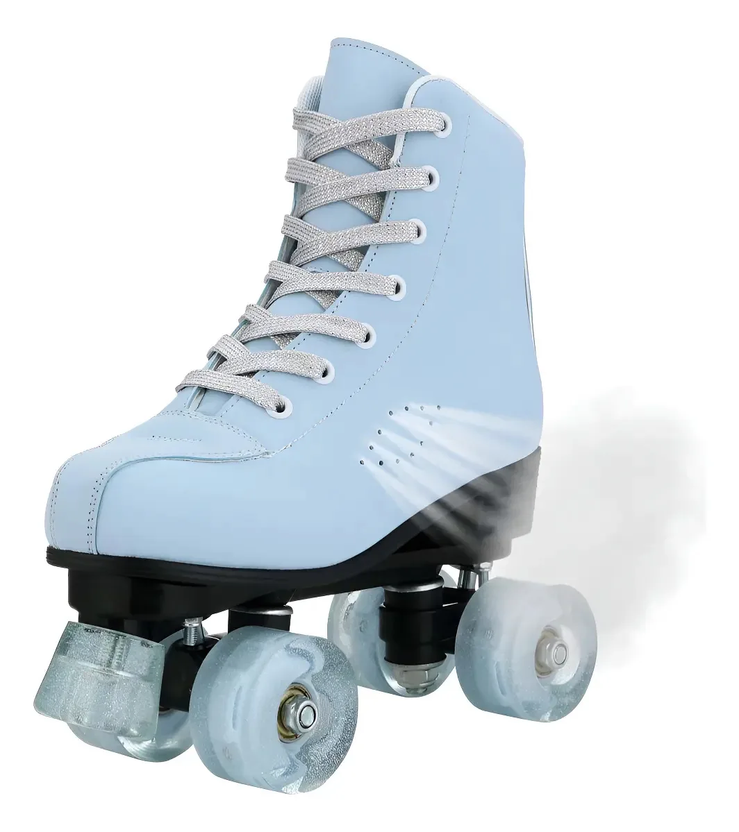 Patins de 4 rodas com proteção e luz LED para adultos. Skate tamanho 25, tamanho de roda 5,8 cm