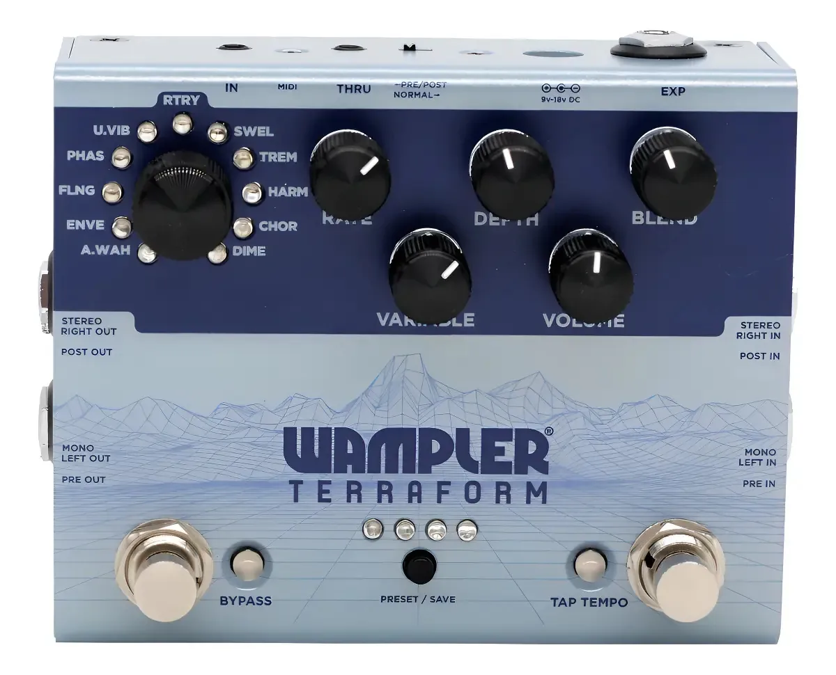 Pedal Multi-efeitos Guitarra Wampler Terraform Branco 11 Efeitos