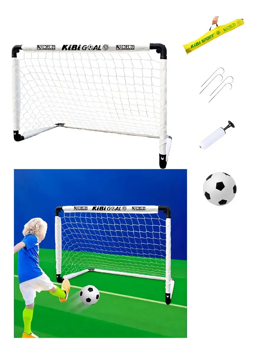 Futebol infantil dobrável portátil para gol completo