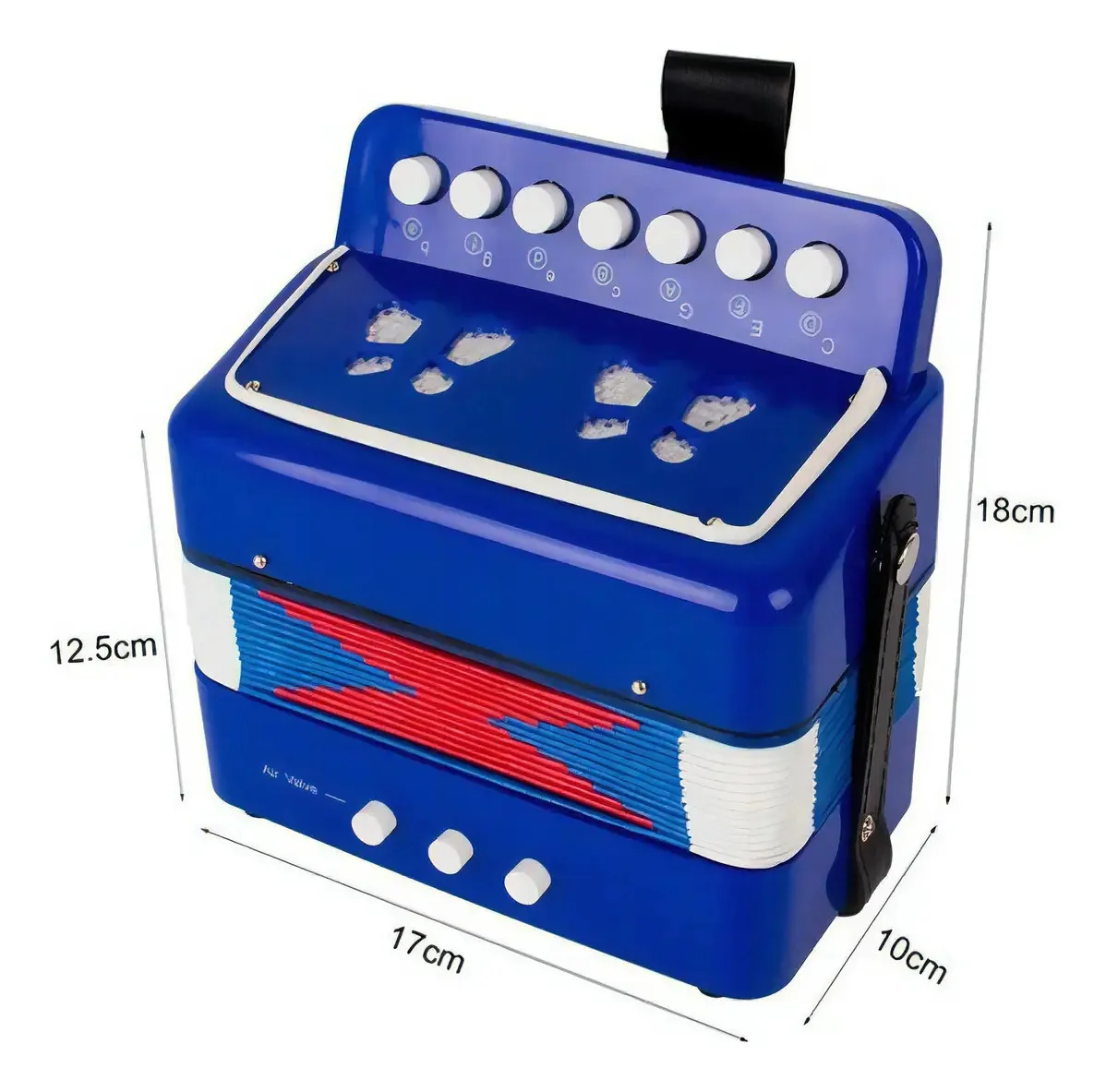 Mini Toy Acordeon com 7 acordes e 2 baixos