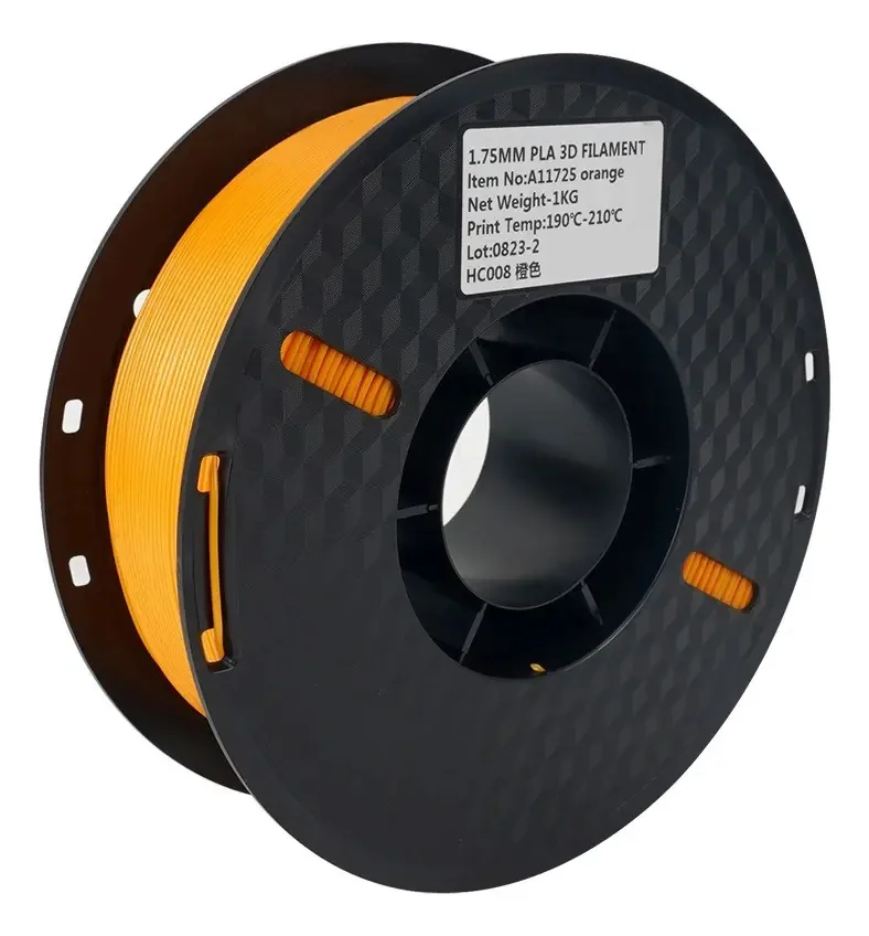 Filamento Pla de 1,75 mm, impressão 3D, precisão dimensional, cor laranja