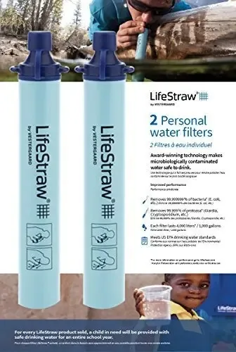 Lifestraw - Filtro de Água Pessoal para Caminhadas, Acampamento, Viagens e Preparação para Emergências (pacote de 2)