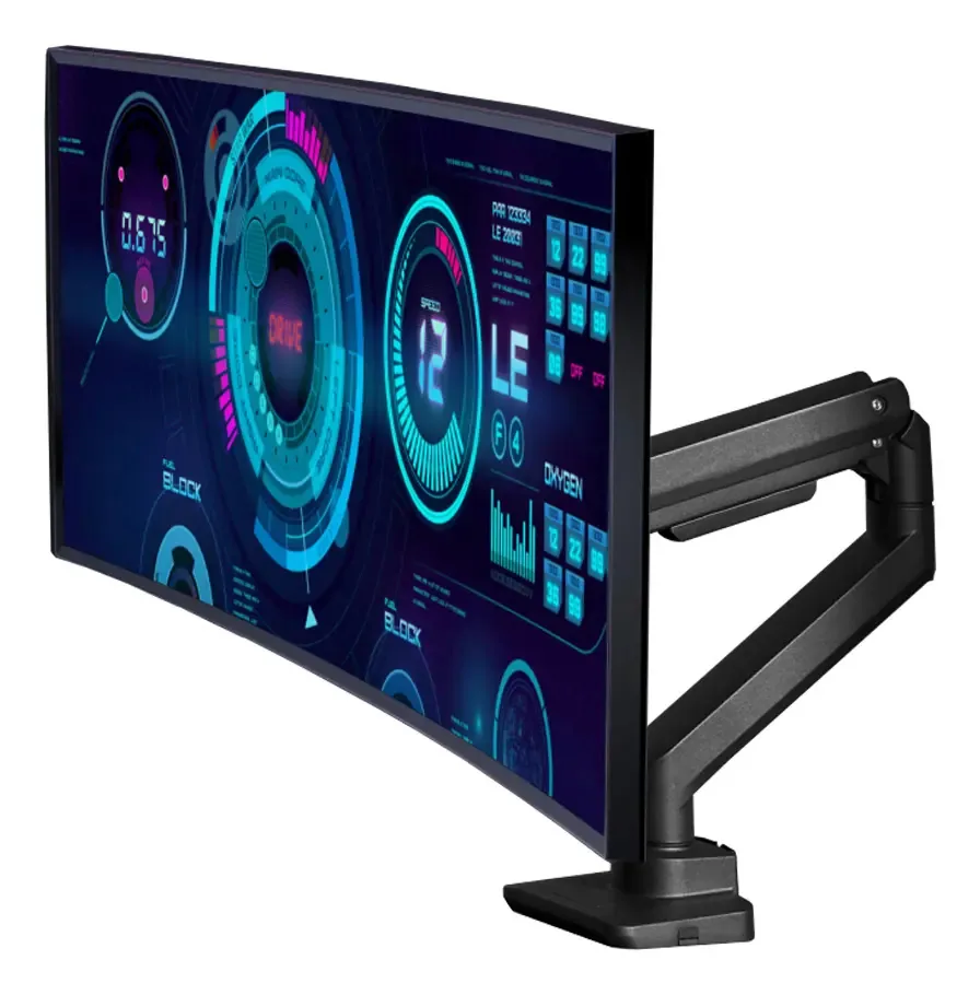 Suporte de parede de monitor único, braço de monitor U