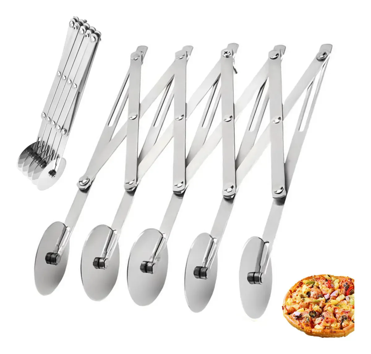 Roda de corte de cozinha RFP TOOLS Rodas de corte prateadas de 5 rodas