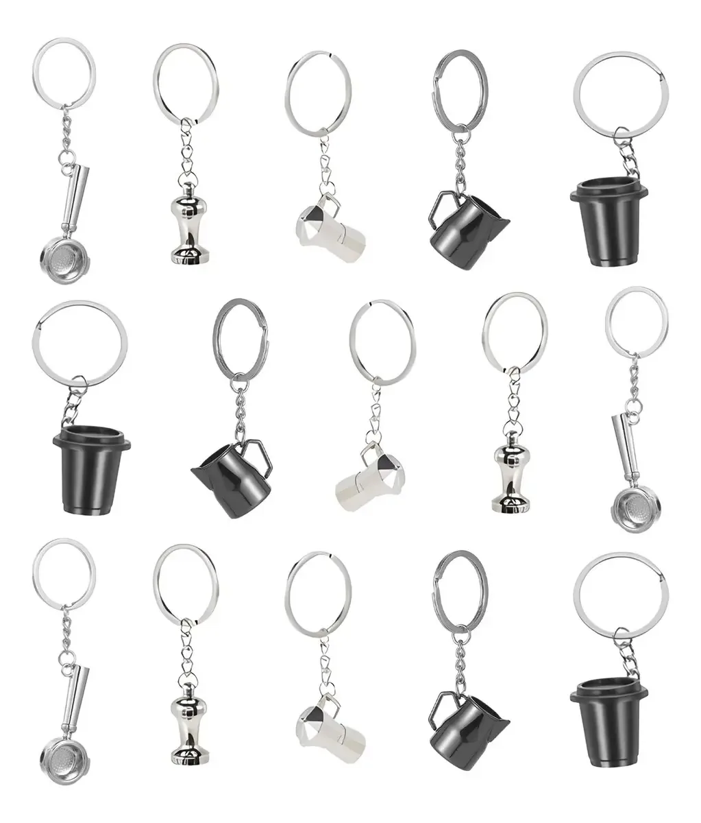 15 chaveiros, chaveiros de hardware, chaveiros de café criativos