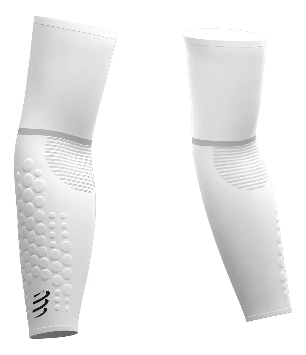 Mangas de corrida ultraleves Compressport Armforce brancas Su000 tamanho T4