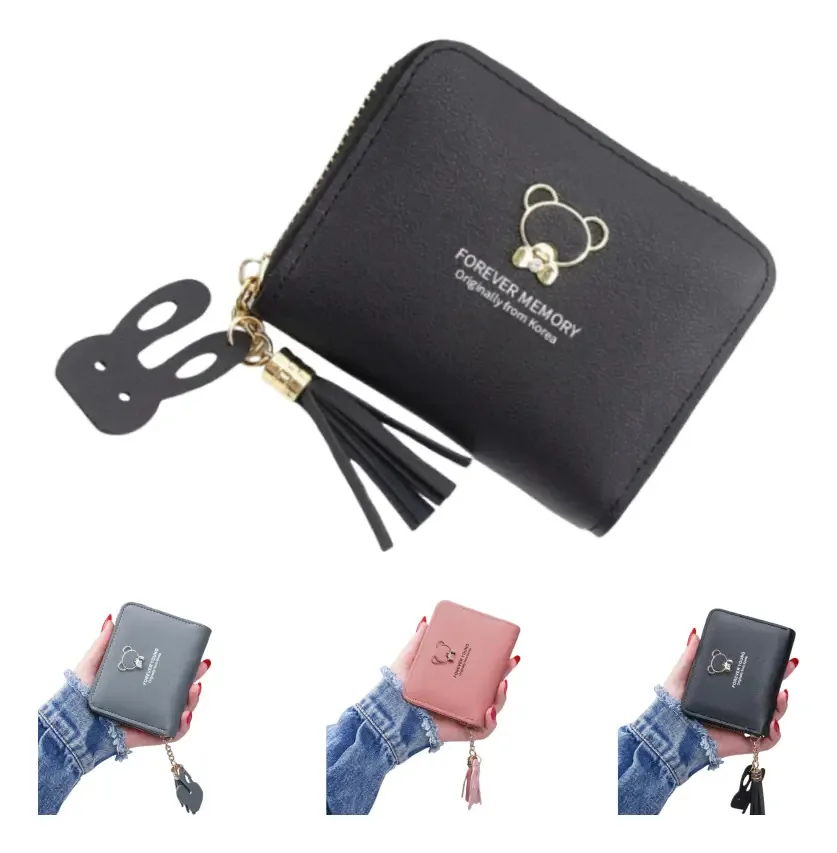 Porta-moedas Bonito Para Senhora, Porta-cartões Bancários Cor Preto