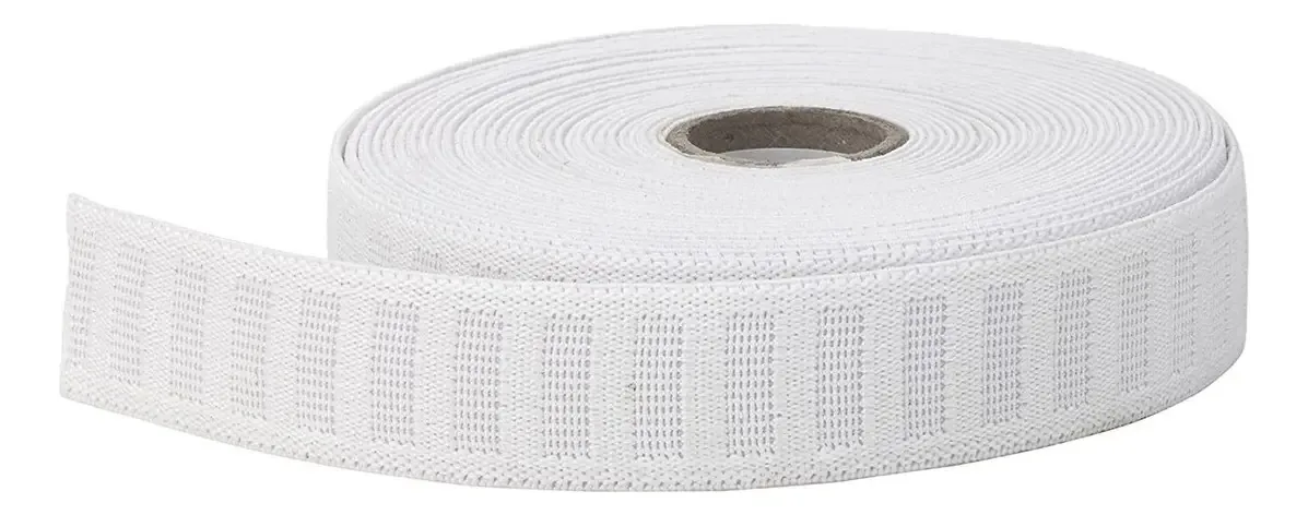 Elástico Pearl No Roll, 1 a 10 jardas, branco