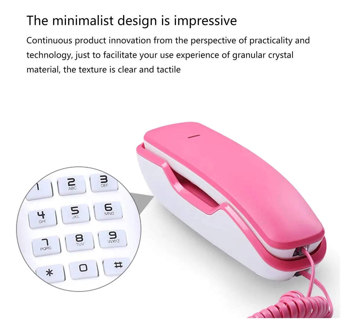 Telefone GMBYLBY fixo - cor rosa