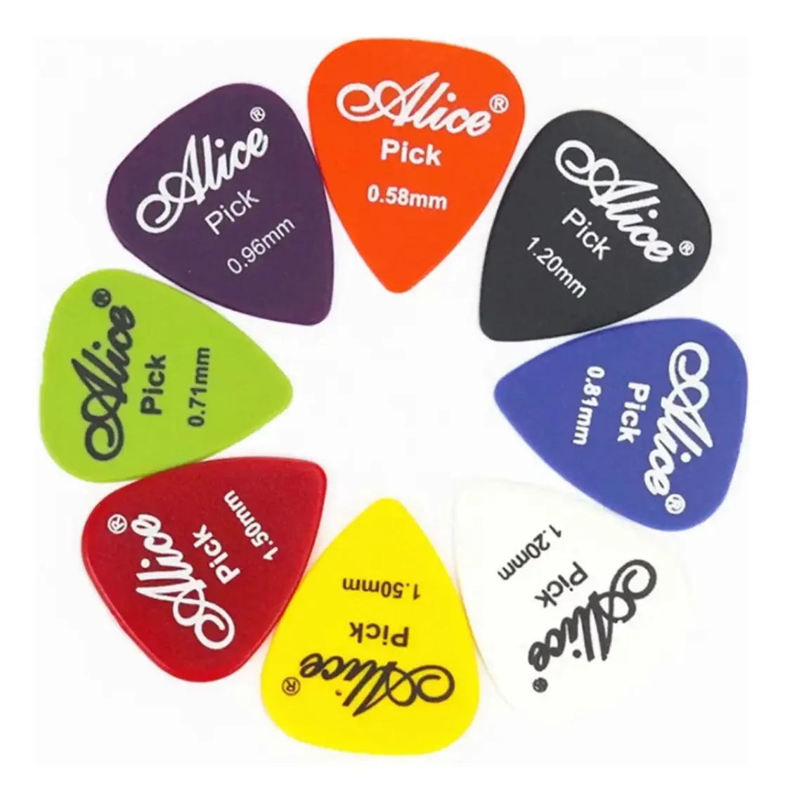Conjunto X 6 palhetas, guitarra, acessórios musicais, tamanhos diferentes, cores variadas