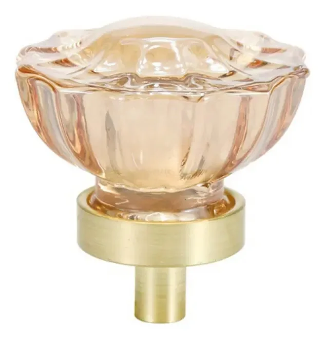 Alça de mobiliário de vidro decorativo de ouro circular de excelente qualidade