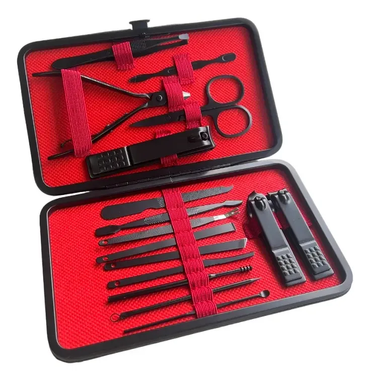 Conjunto completo de manicure e pedicure de 16 peças com estojo