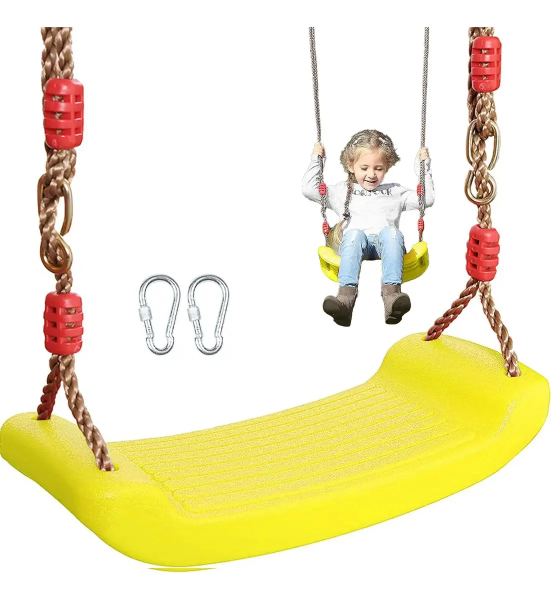 Swing Swings para crianças, jogos infantis de interior, cor: amarelo