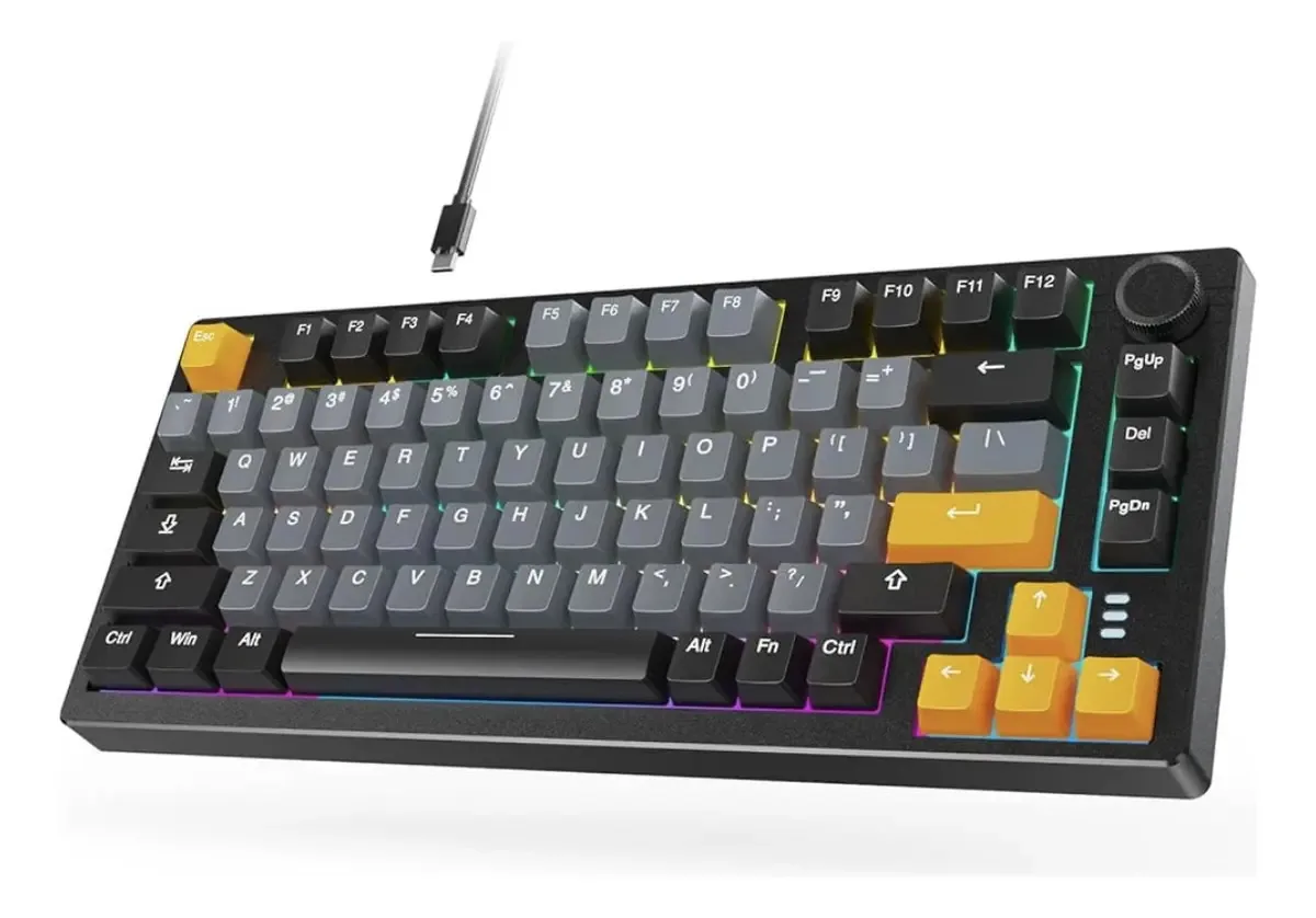 Teclado mecânico Arzopa 75% teclado preto