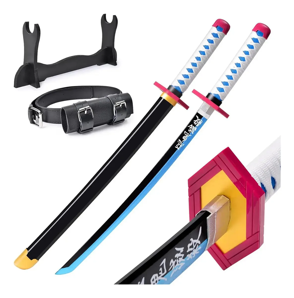 Coleção de espadas Katana Demon Slayer de 104 cm para anime, cor azul