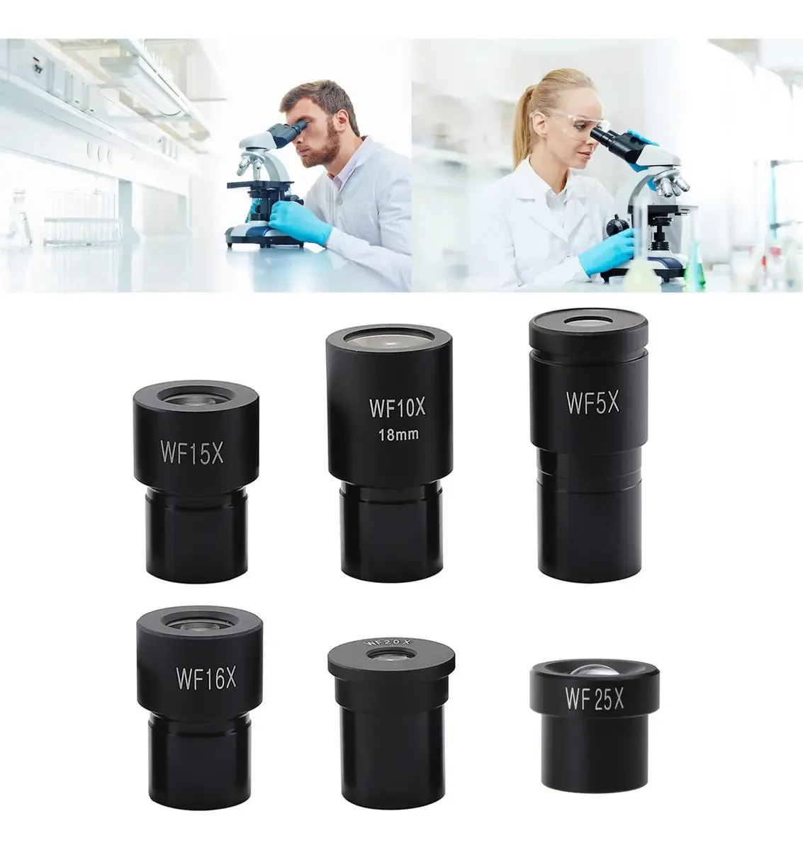 Acessórios Portáteis para Microscópio, Microscópio Biológico, Acessórios para Lentes de Microscópio, 6 Tipos