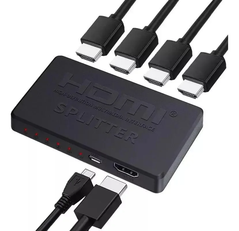 Adaptadores divisor HDMI Splitter Splitter 4k 1 em 4 saídas