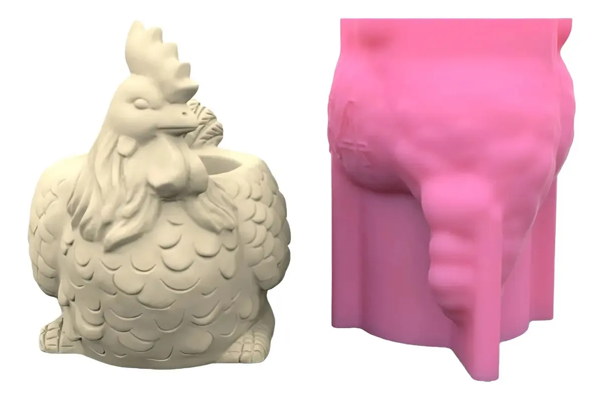 Moldes para vasos de flores de silicone em forma de cocker Qixiamo