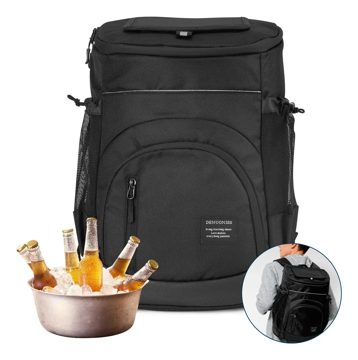 Acessórios para refrigeradores portáteis de 30 L, bolsa térmica de acampamento, cor preta