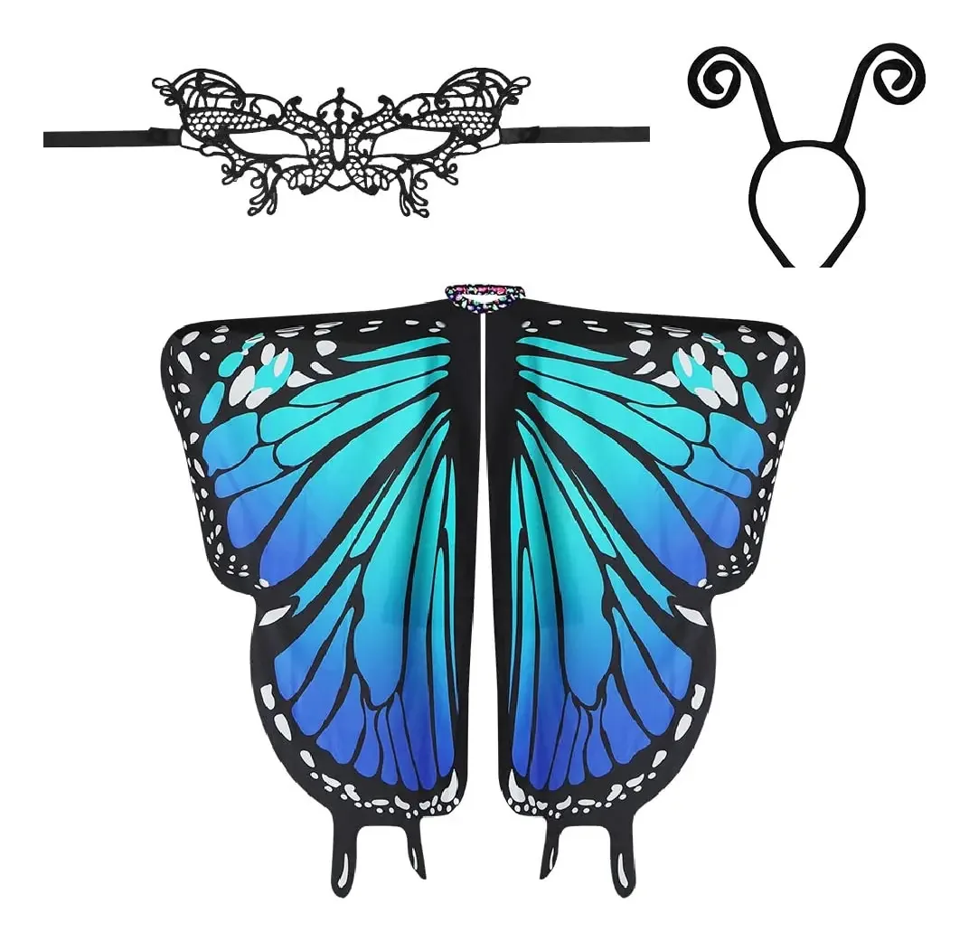 Trajes de borboleta com asas de borboleta para adultos, cor C