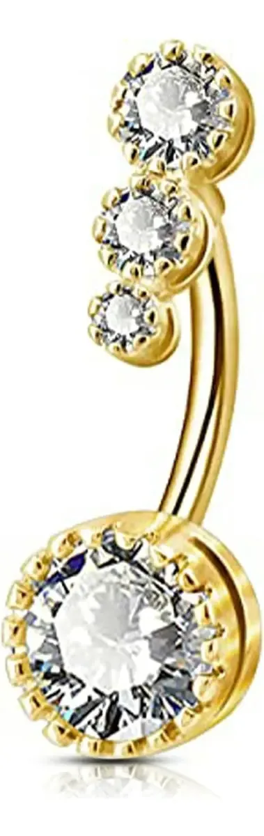 Brincos de umbigo 316L, piercings no umbigo, joias de ouro