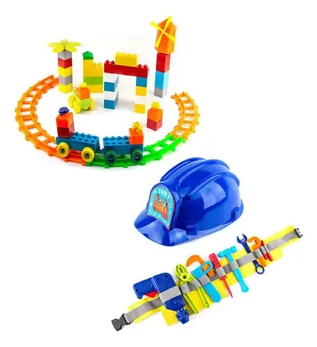 Kit X2: kit agrícola de 130 peças e conjunto de ferramentas de cinto, jogo educativo para crianças, incentiva a criatividade e o desenvolvimento cognitivo, material seguro e durável, multicolorido