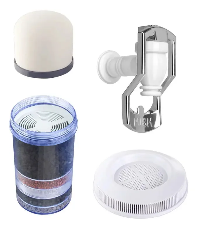 Filtros purificadores de água Chef Master de 4 recargas e torneira branca