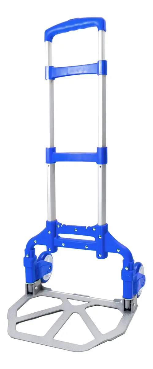 Carrinho de carga manual compacto dobrável azul