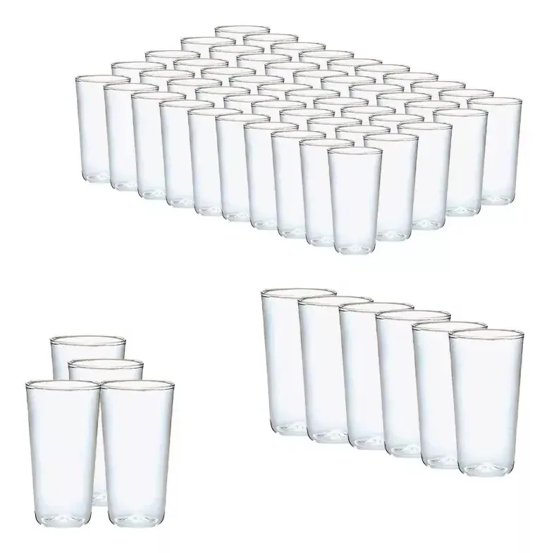 Conjunto de 100 copos, copos reutilizáveis, copos de cerveja, copos de plástico, copos de plástico, copos de acrílico, vidro grande, 300 ml, pastelaria