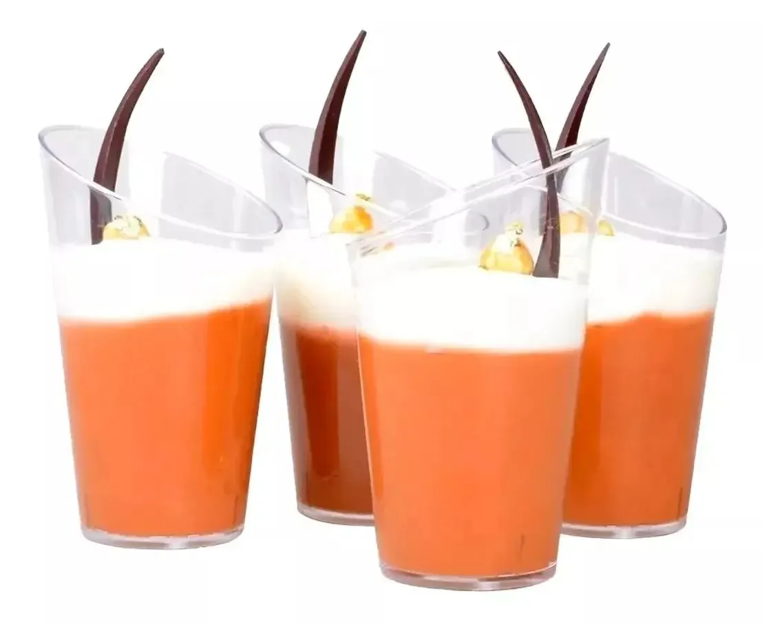Conjunto de 40 copos de acrílico, sobremesas, copos de plástico, copos de sobremesa, copos de sobremesa, bolsa de sobremesa, copos de doces, copos de doces, 60 ml de pastelaria