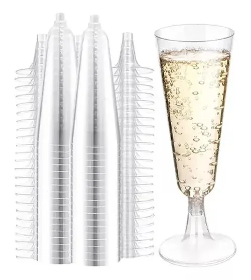 60 taças de champanhe, copo de acrílico, copo de plástico, taças de champanhe, taças de champanhe, copo de acrílico, copo de plástico, copo de flauta, copo tipo flauta, copo de 5 onças/162 ml de...
