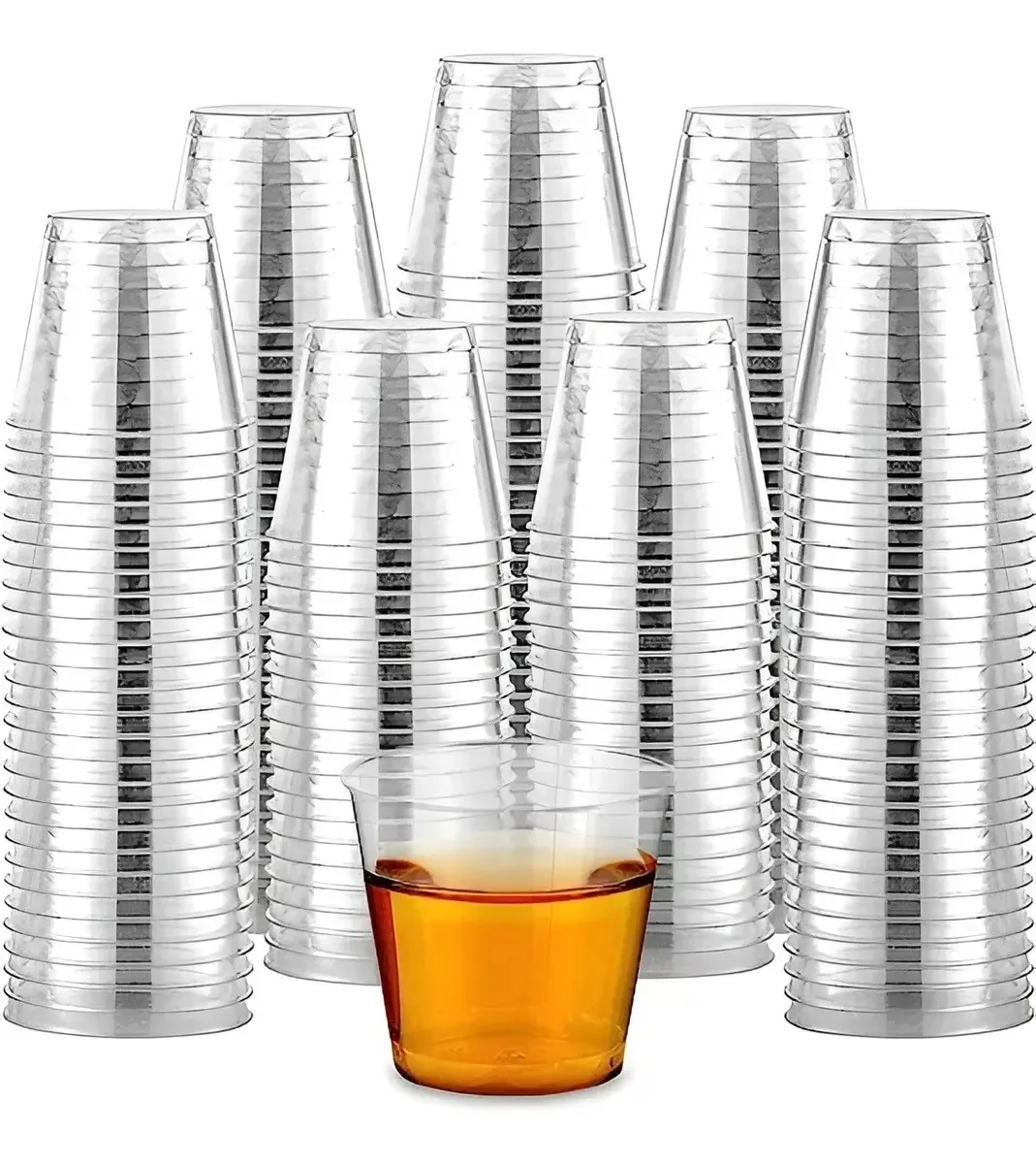 Conjunto de 100 copos descartáveis, copos reutilizáveis, copos de cerveja, copos de acrílico, conjunto de copos de sobremesa, copo de sobremesa, copo de poço de 102 ml