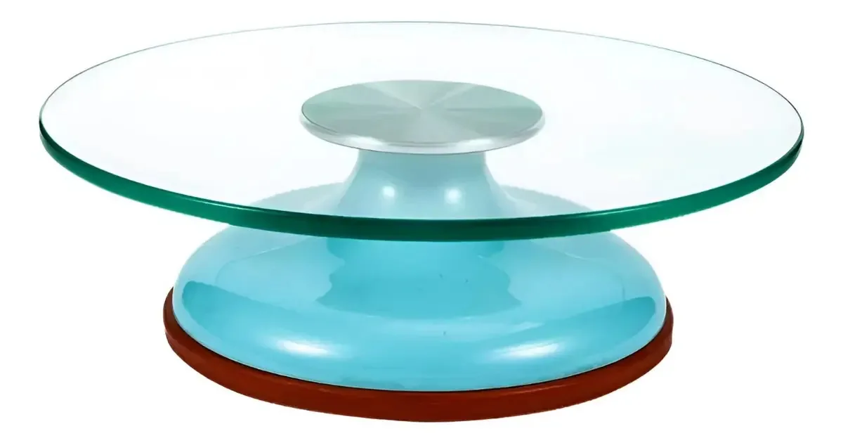 Base giratória: bolos turquesa, prato giratório, base de vidro, 30 cm, suporte para cupcakes, base para bolos, prato giratório, suporte de bolo, expositor, bases para bolos, pasteleriuscl