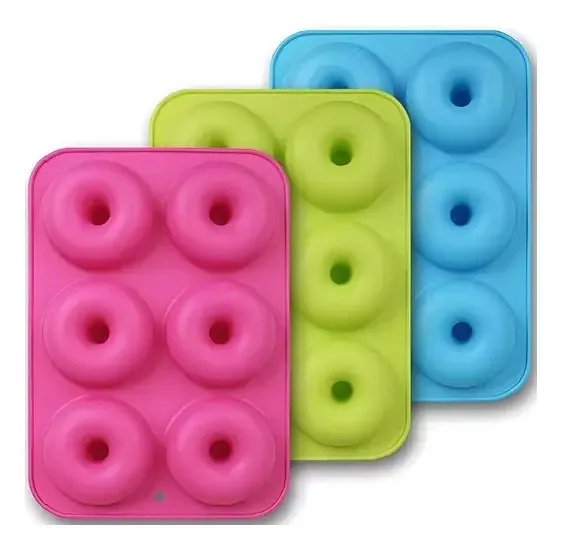 4 moldes de silicone Moldes de silicone Donuts Mini Donut Molde de silicone Molde de silicone Confeitaria Molde de donut Moldes de pastelaria Moldes de silicone 6cav Pasteleriacl