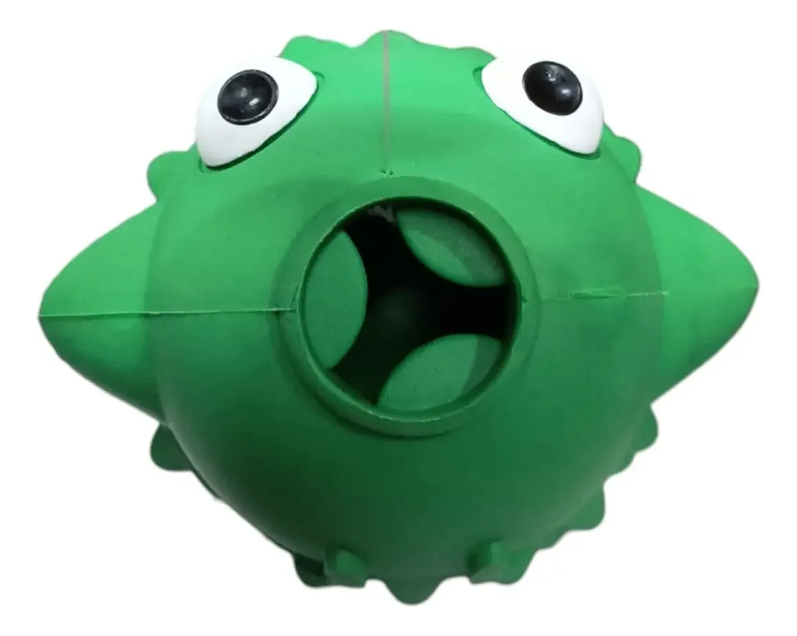Brinquedo recarregável para cães, baiacu, peixe, petisco, aroma, cor de carne, verde