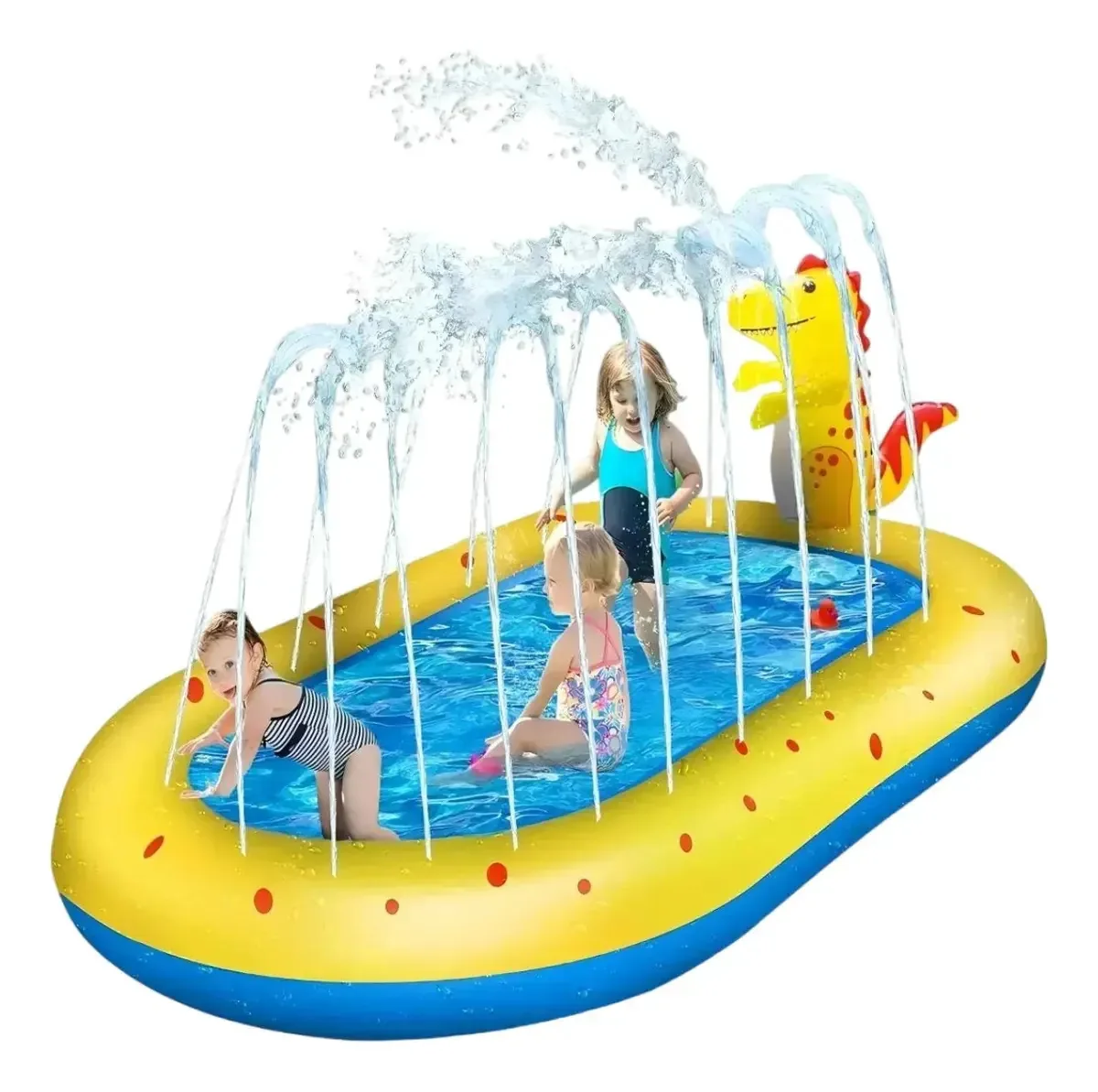Piscina inflável infantil Tipo de fonte de dinossauro Piscina inflável Piscina inflável Piscinas infantis + Patch de reparo de alta qualidade 170x103cm